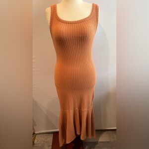 Culture Code Chic Sleeveless Knit Midi Dress in Rich Orange